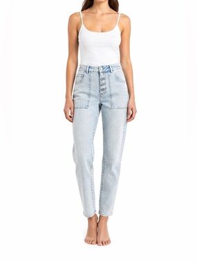 Veronica Beard 27x25 Arya Straight High Rise Jeans cascade sun stretch